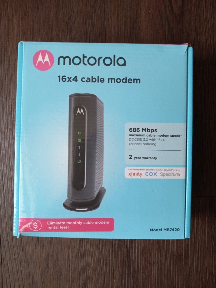 *NEW Motorola 16 X 4 Cable Modem (For Spectrum, Cox, Or Xfinity)