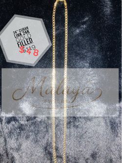 24” Cuban Link 24k gold filled necklace brand new