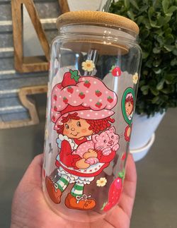 Strawberry Shortcake Glass Cup