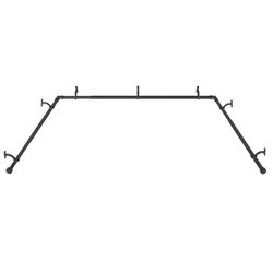 Black Bay Window Curtain Rods with Aluminum End Cap Finials and Brackets,Adjustable 36-72 Inch Cente