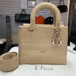Christian Dior Embroidered Cannage Medium Lady D-Lite Bag 