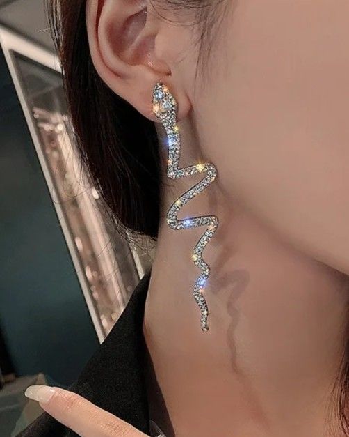 Diamond Snake Earrings 