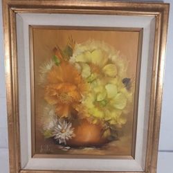 Flowers Within Vase - Jenkins Framed Art Painting