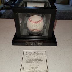 Frank Thomas Chicago White Sox Signed Ball w/Display Case and COA
