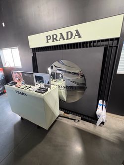 Prada sign store fixture display HUGE cabinet mirror Gucci Louis Vuitton
