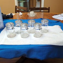 6 Vintage Pint Canning Jars, Ball Ideal & Atlas