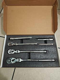 Flex Head Ratchet Wrench Set Chrome