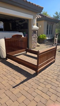 Queen sized bed frame + box spring and Sealy pillow top mattress