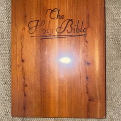 New Vintage 1970 Holy Bible New American Catholic Edition Cedar Wood Box Union Made