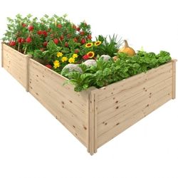 Veikous 43-cu ft 48.6-in W x 94.5-in L x 18.5-in H Natural wood Cedar Raised Garden Bed