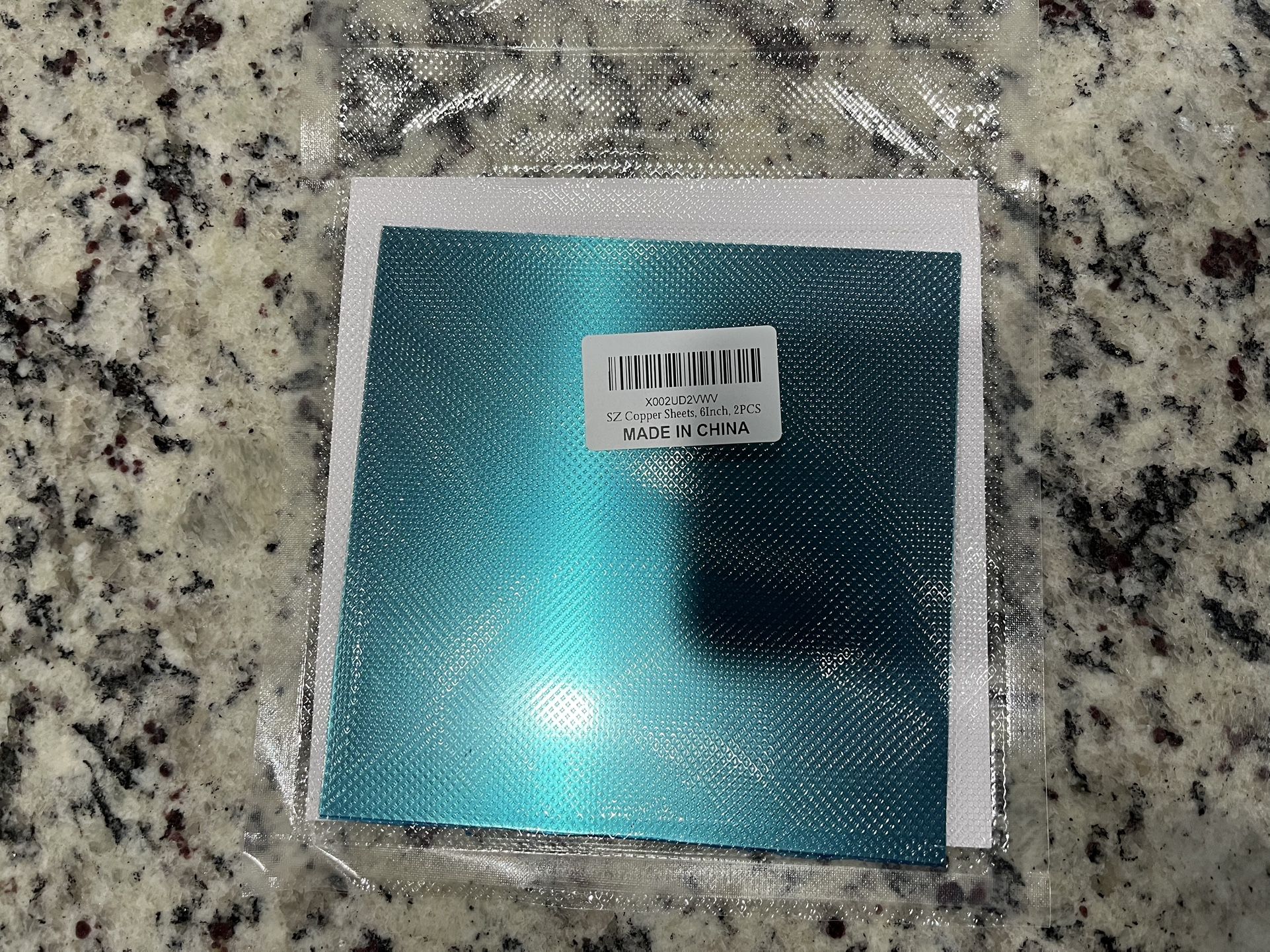 2 Pcs Pure Copper Sheets – 99.9%+, 20 Gauge, 6” x 6”, Protective Film
