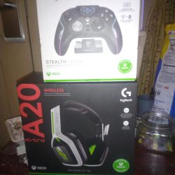 BRAND NEW XBOX CONTROLLER  AND WIRELESS HEADSET BUNDLE 
