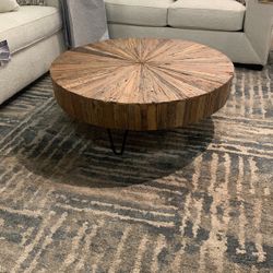 Round Reclaimed Wood Coffee Table