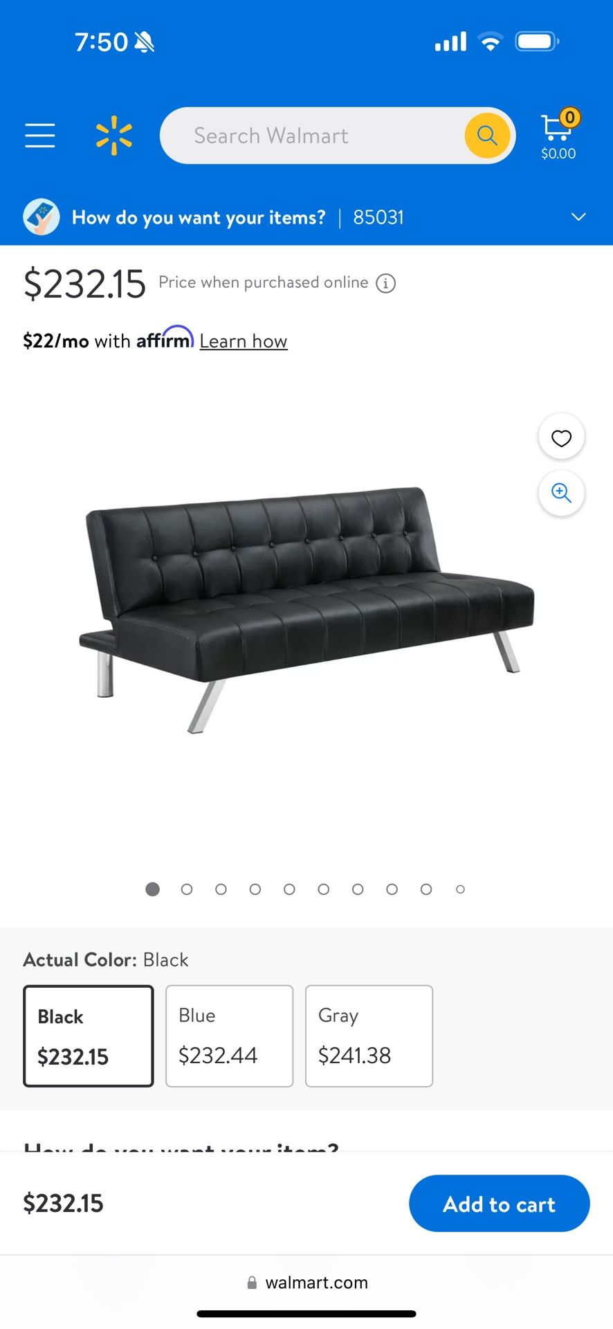 Leather futon 