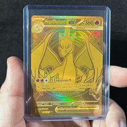 Pokémon mega Charizard EX gold fresh pack pull from poster collection