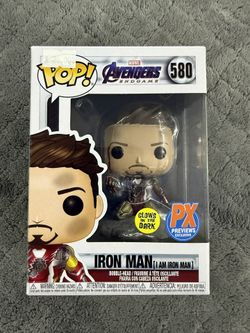 Funko Pop 580 Marvel Avengers Endgame Iron Man EXCLUSIVE GLOW I Am Iron Man