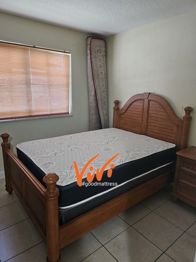QUEEN MATTRESS WITH BOX SPRING 2PC. BED FRAME ISN'T AVAILABLE