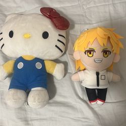 Hello kitty and denji plushy