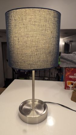 Table top lamp w/ blue shade