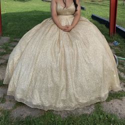 Beautiful Gold  Quinceniera Dress! $300