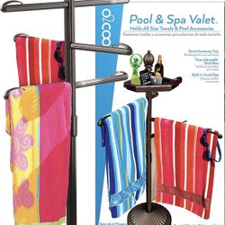 O2COOL- (COLOR WHITE) Pool & Spa Valet  (Towel and Accesories Holder)