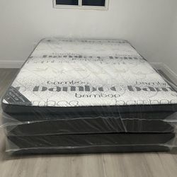 NEW MATTRESS QUEEN SIZE PILLOW TOP WITH BOX SPRING 