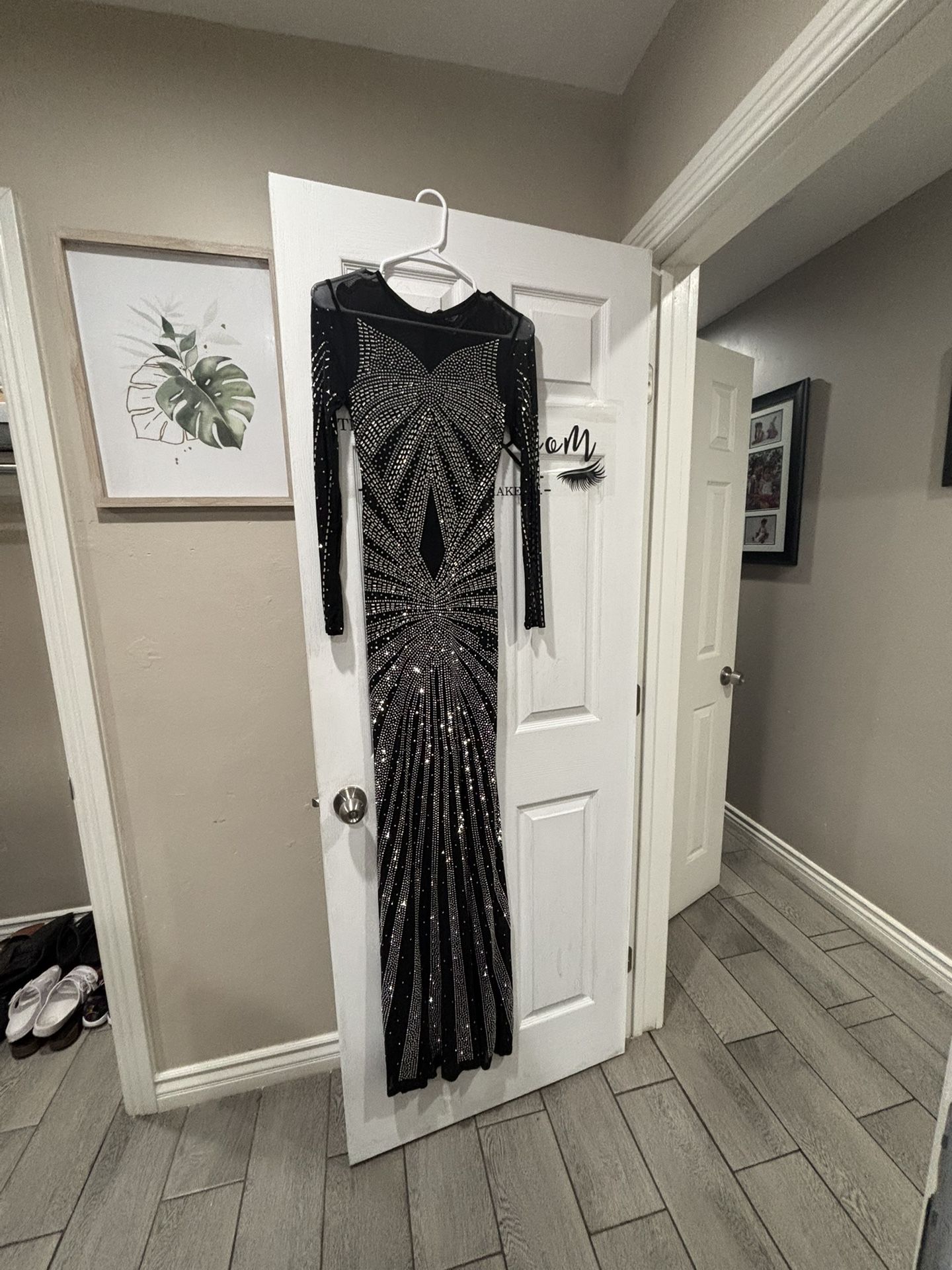 Gorgeous Black Rhinestone Dress