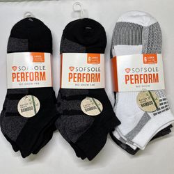 Brand New! SofSole Performance Socks 3 x 6 Pairs