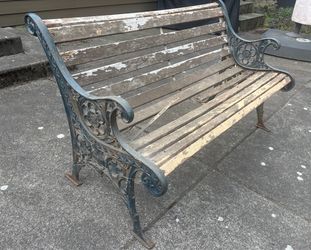 Vintage Cast Iron Floral Design Victorian Style Park Garden Bench Project
