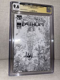 Top Cow Classics In Black & White: FATHOM #1 Signed by MICHAEL TURNER CGC 9.6