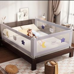 3 Pack omzer Bed Rails for Toddlers - Toddler Bed Rails with Double Child Lock