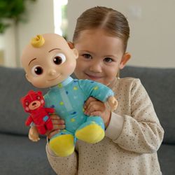 Brand New CoComelon Musical Bedtime JJ 12 inch Doll - Soft Plush Body – Includes Feature Plush and Small Teddy Bear Plush