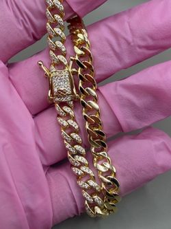 Moissanite Gold Over Silver bracelet
