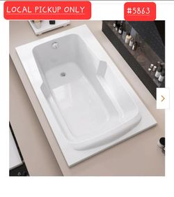 ➿️ Dor 60"x36" Rectangular Acrylic Soaking Drop-In Bathtub w/Reversible Hole #5863