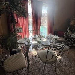 Rod Iron Dining Room Table