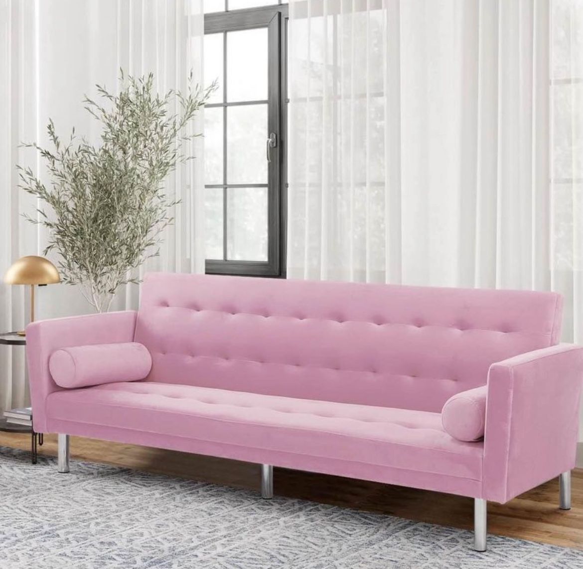 Cute pink Velvet Futon