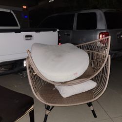 Oversized Wicker Egg Chair with Cushions – Great Condition!