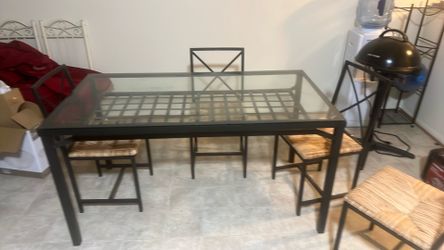Table and four chairs