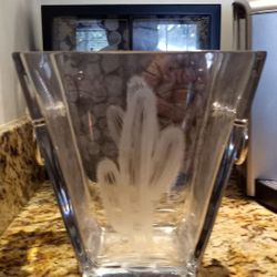 Mikasa slovenia crystal ice bucket with silver handles