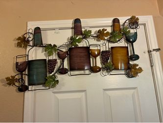 Beautiful Metal wine wall decor grapes vineyard Tuscan wall art sculpture