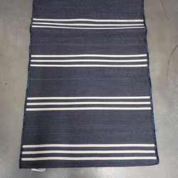 Threshold 5'x7' Stripe Rectangular Woven Outdoor Area Rug Navy