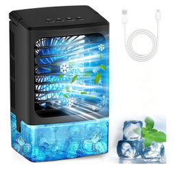 Portable Air Conditioners，Upgraded Portable AC Small Air Conditioner Personal Air Cooler Mini Evaporative Cooler 3 Wind Speed Portable Small AC with 7
