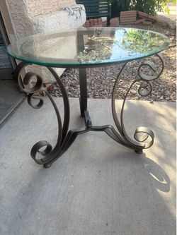 Glass side table