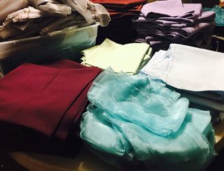 Table cloths and chair covers for sale/rent all colors