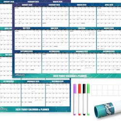 32 x48" 2026 Green Wall Calendar Wet & Dry Erasable Laminated 12 Month Planner