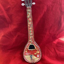 14 Inch Without Base Red Sirtaki Greek Bouzouki Rotating Musical Box Imported From Greece 