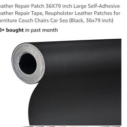 Leather Repair Patch 36X158 inch Large Self-Adhesive Leather Repair Tape, Reupholster Leather Patches for Furniture Couch Chairs Car Seat (Black, 36x1