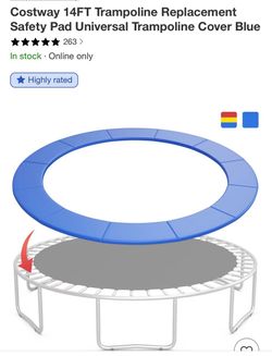 NEW Topbuy 12FT,14FT,15FT Trampoline Pad Trampoline Replacement Safety Pad Waterproof Spring Cover Pad Blue