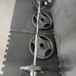 Curling Bar And Plates. MUST GO
