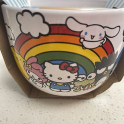 Hello Kitty and Friends Ceramic Bowl With Chopsticks